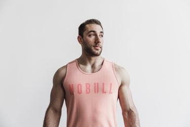 Nobull Men's Tank Tops Light Coral | Australia (OE2043)